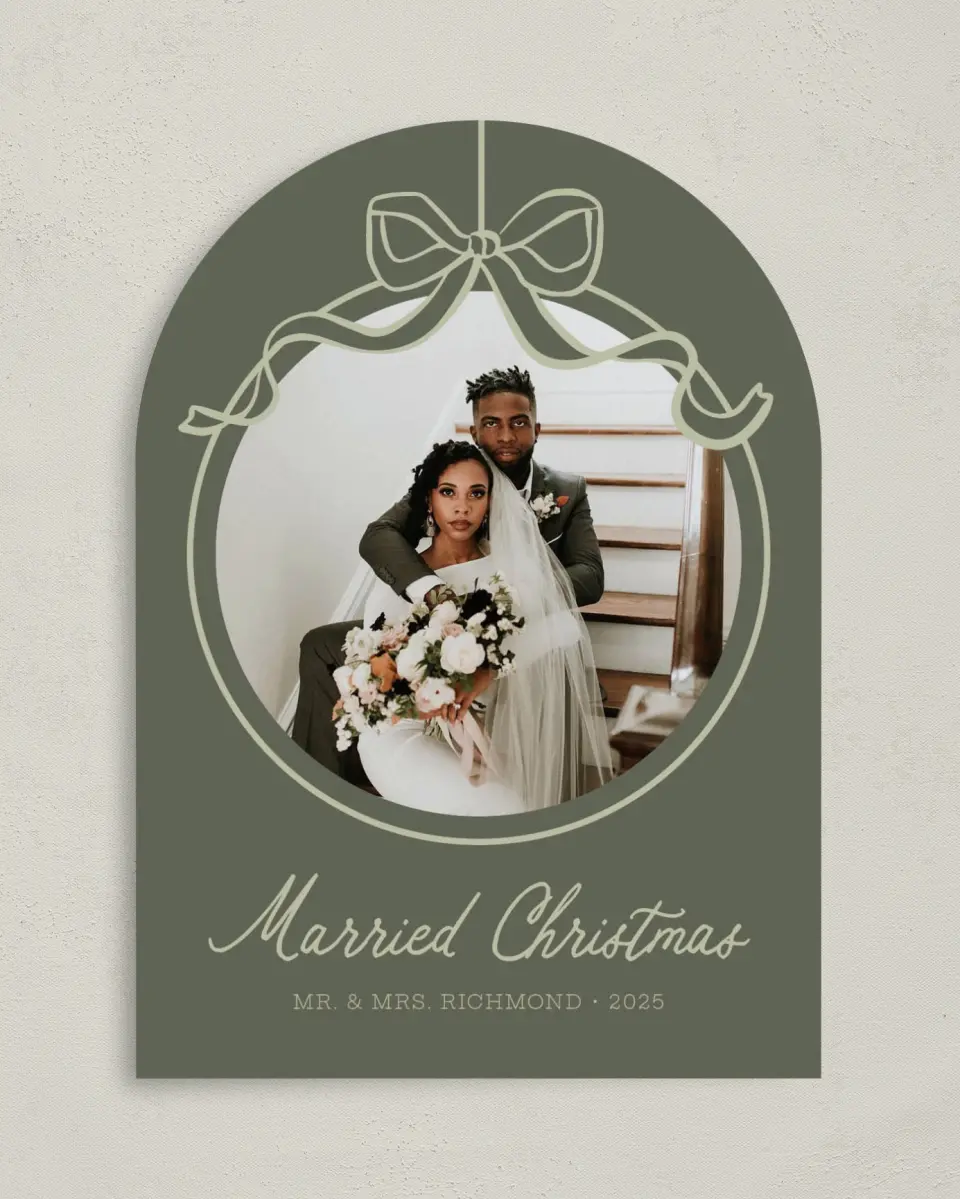 This is a 5" x 7" Christmas Card called Adorned Ornament printed in full color on Premium Smooth paper