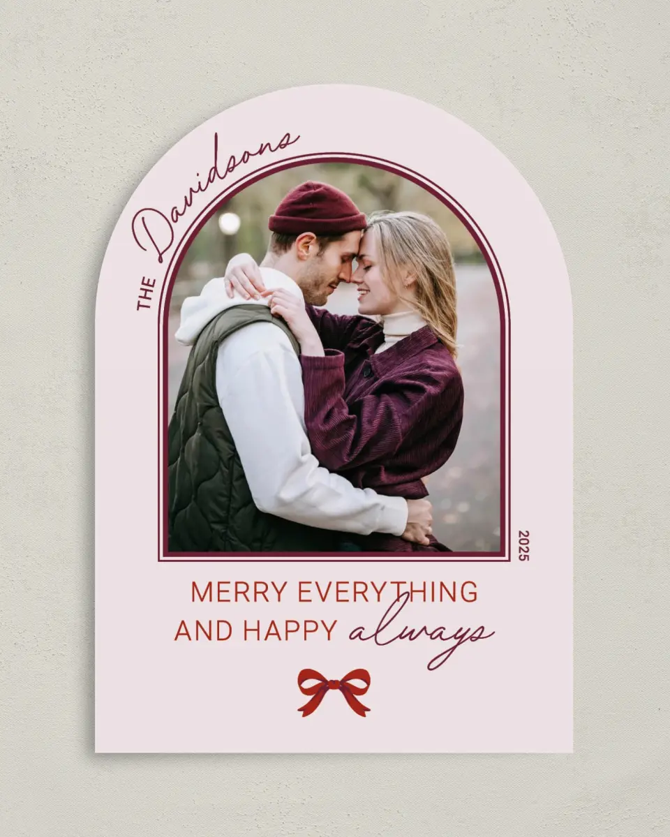 This is a 5" x 7" Christmas Card called Happy Always printed in full color on Premium Smooth paper