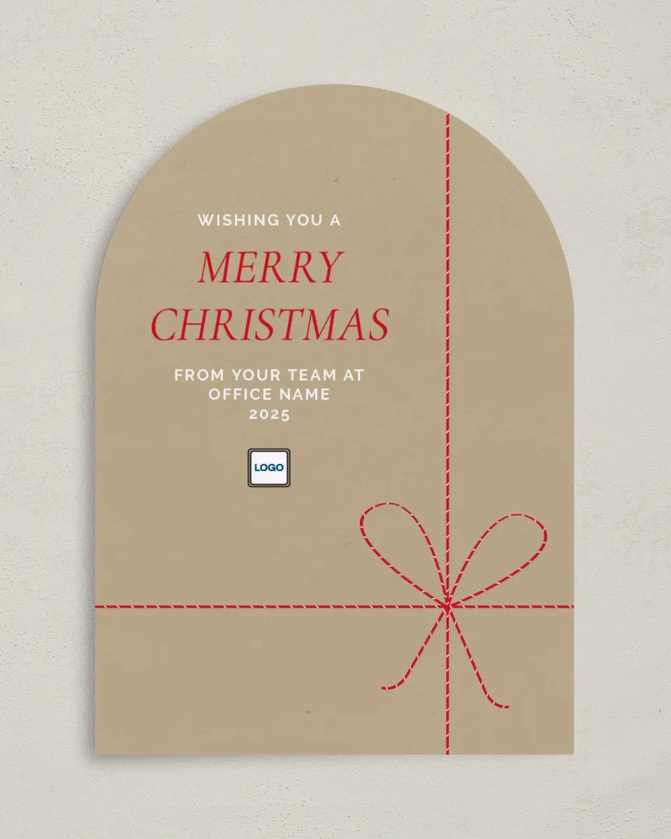This is a 5" x 7" Christmas Card called Gifted Gratefulness printed in full color with Gold foil on Soft Suede (coated) paper