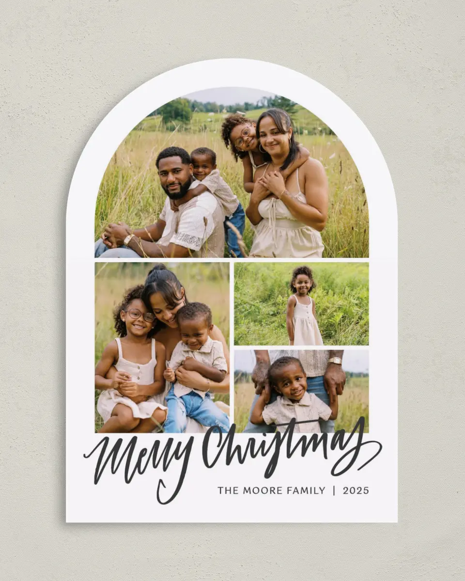 This is a 5" x 7" Christmas Card called Simple Joy printed in full color on Premium Smooth paper