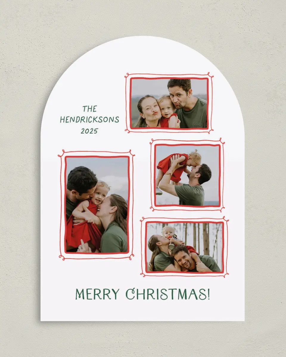 This is a 5" x 7" Christmas Card called Christmas Collage printed in full color on Premium Smooth paper
