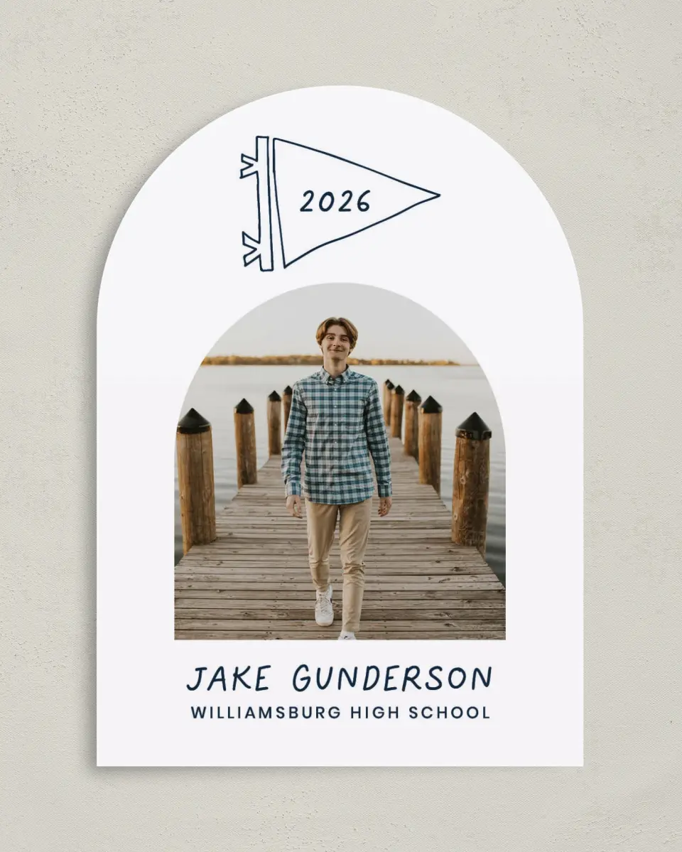 This is a 5" x 7" Graduation Announcement Card called New Chapter printed in full color on Premium Smooth paper