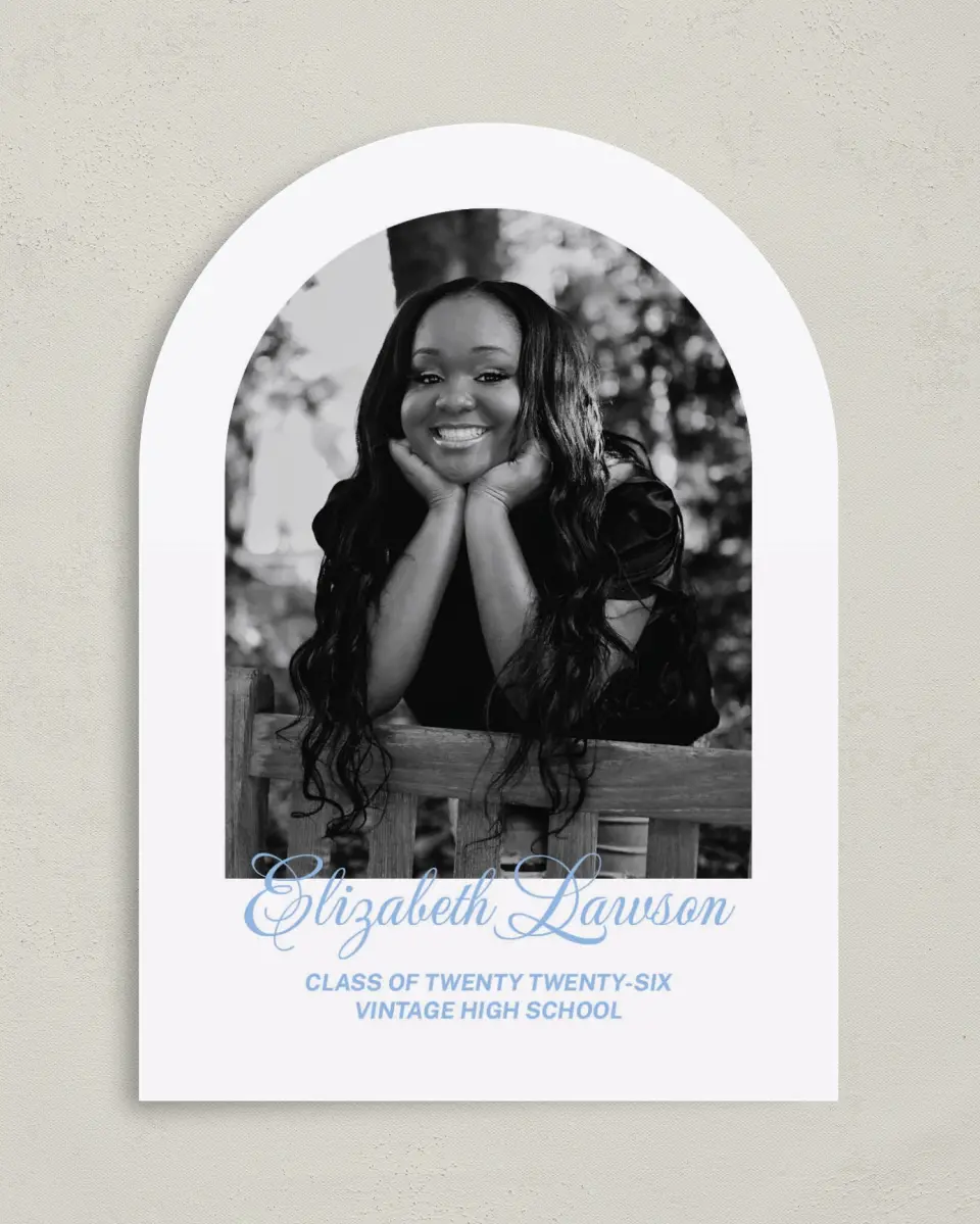 This is a 5" x 7" Graduation Announcement Card called Celebration of Success printed in full color on Premium Smooth paper