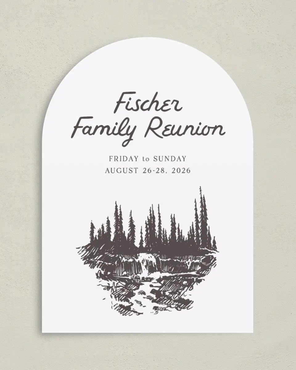 This is a 5" x 7" Family Reunion called Mountain Mamma printed in full color on Premium Smooth paper