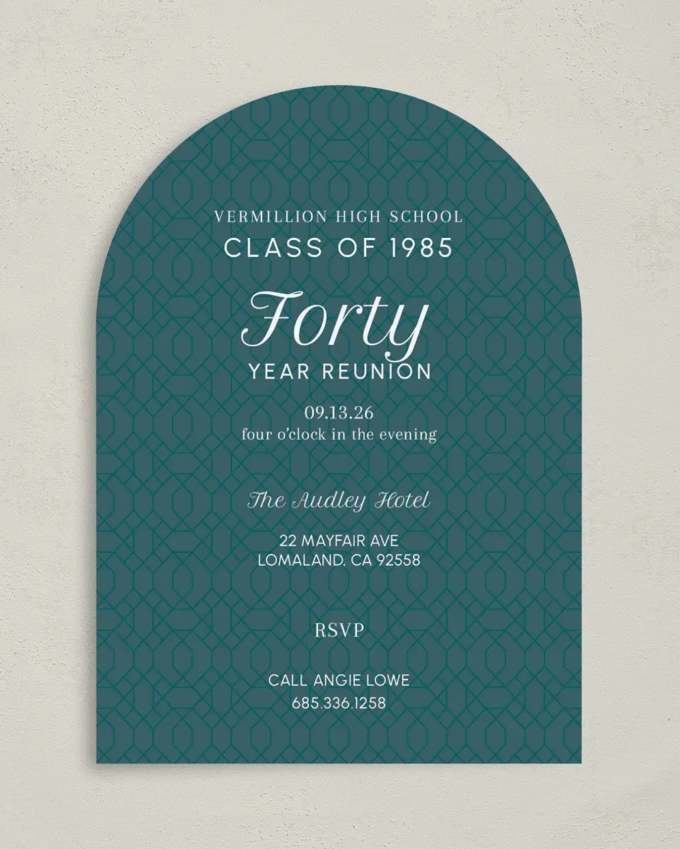 This is a 5" x 7" Class Reunion called Green Groove printed in full color on Premium Smooth paper