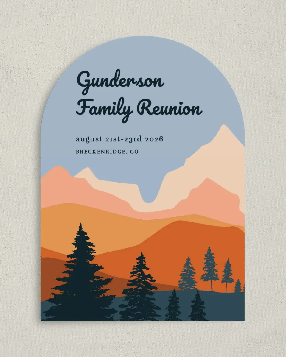 This is a 5" x 7" Family Reunion called Glacial Greatness printed in full color on Premium Smooth paper