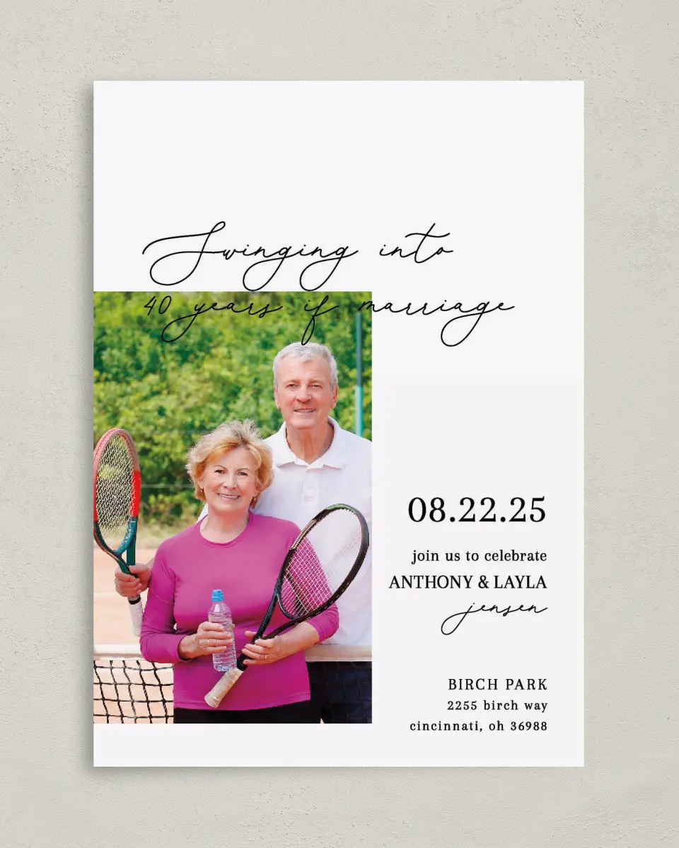 This is a 5" x 7" Anniversary Invitation called Love Love printed in full color on Premium Smooth paper
