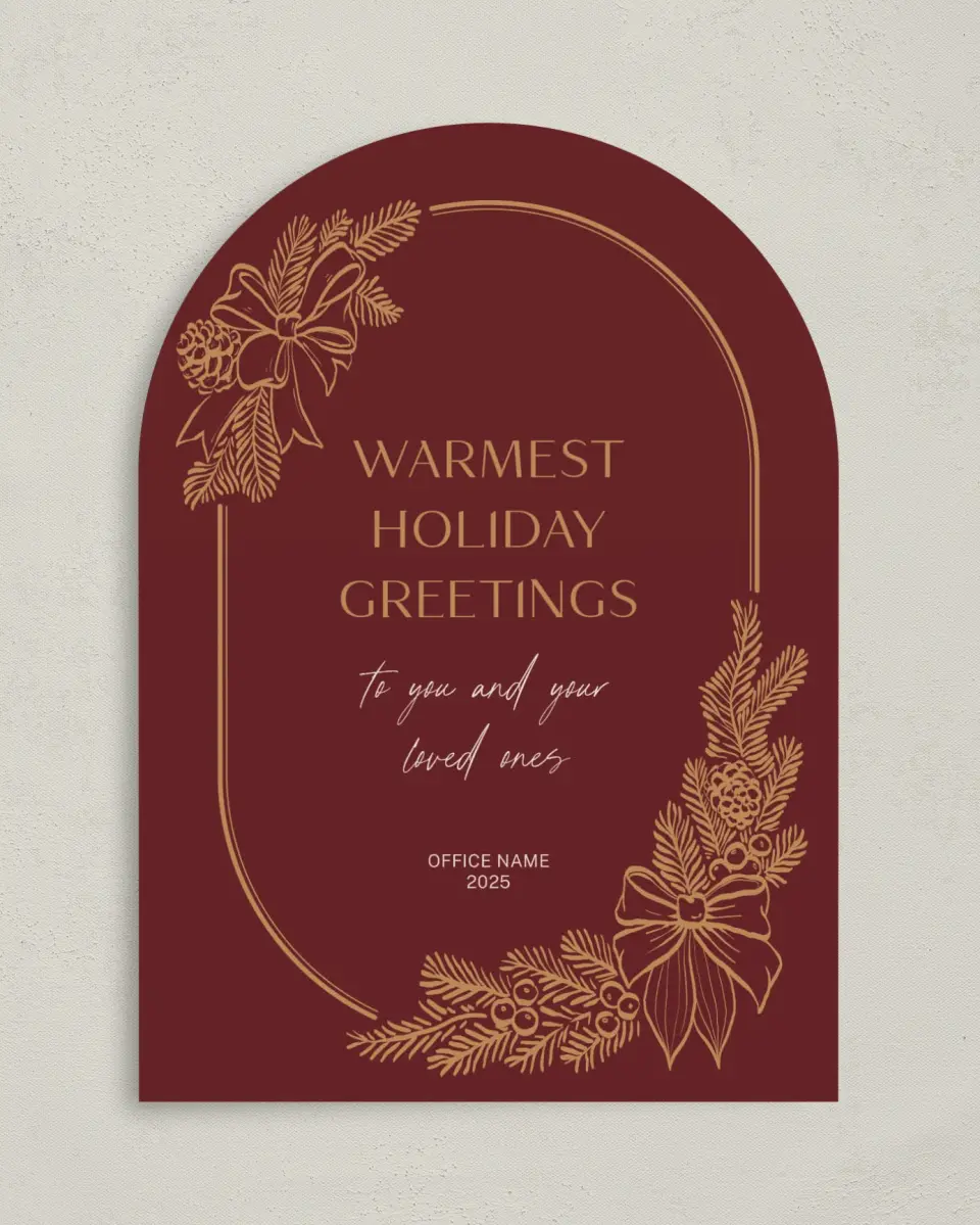 This is a 5" x 7" Christmas Card called Warm Greetings printed in full color on Premium Smooth paper