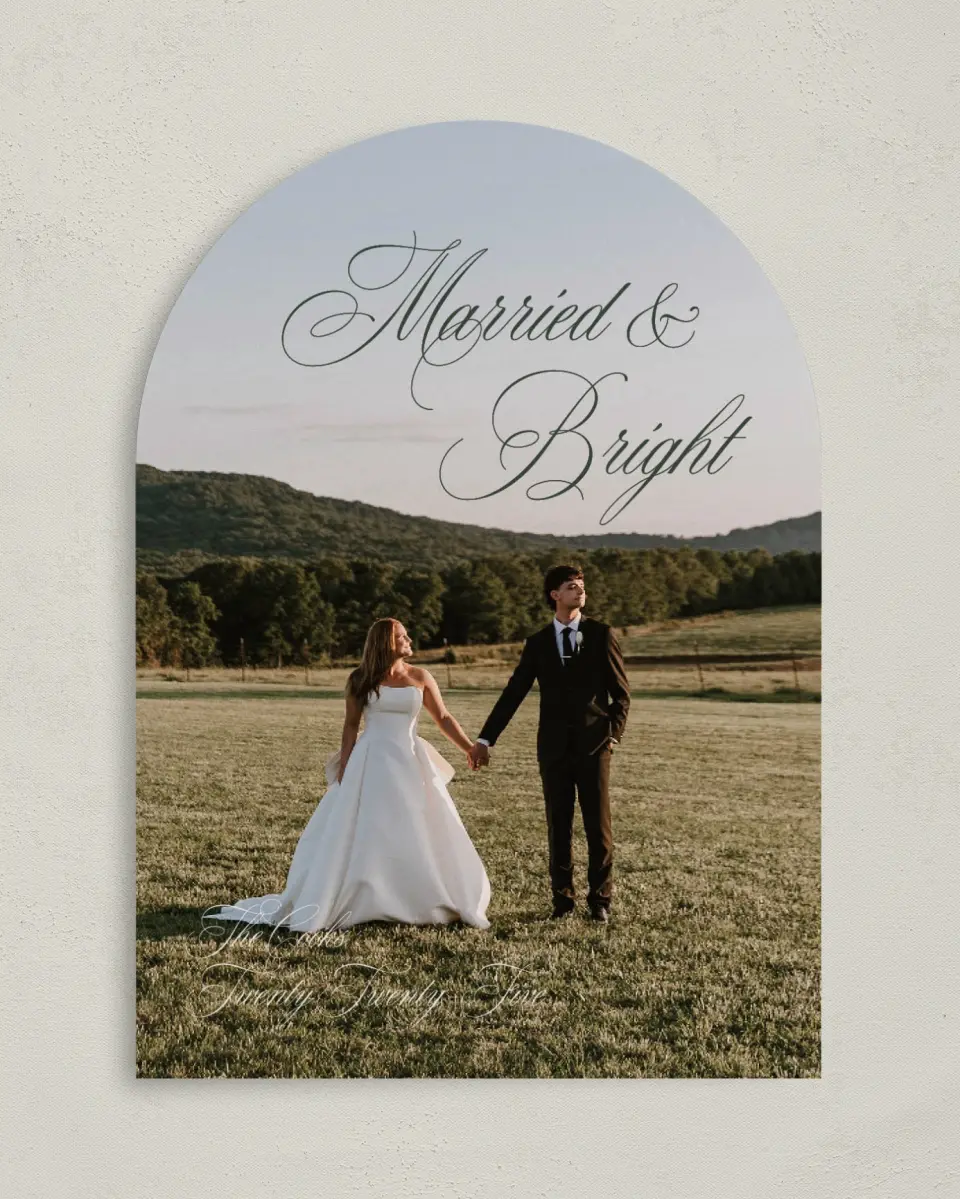 This is a 5" x 7" Christmas Card called Married Joy printed in full color on Premium Smooth paper