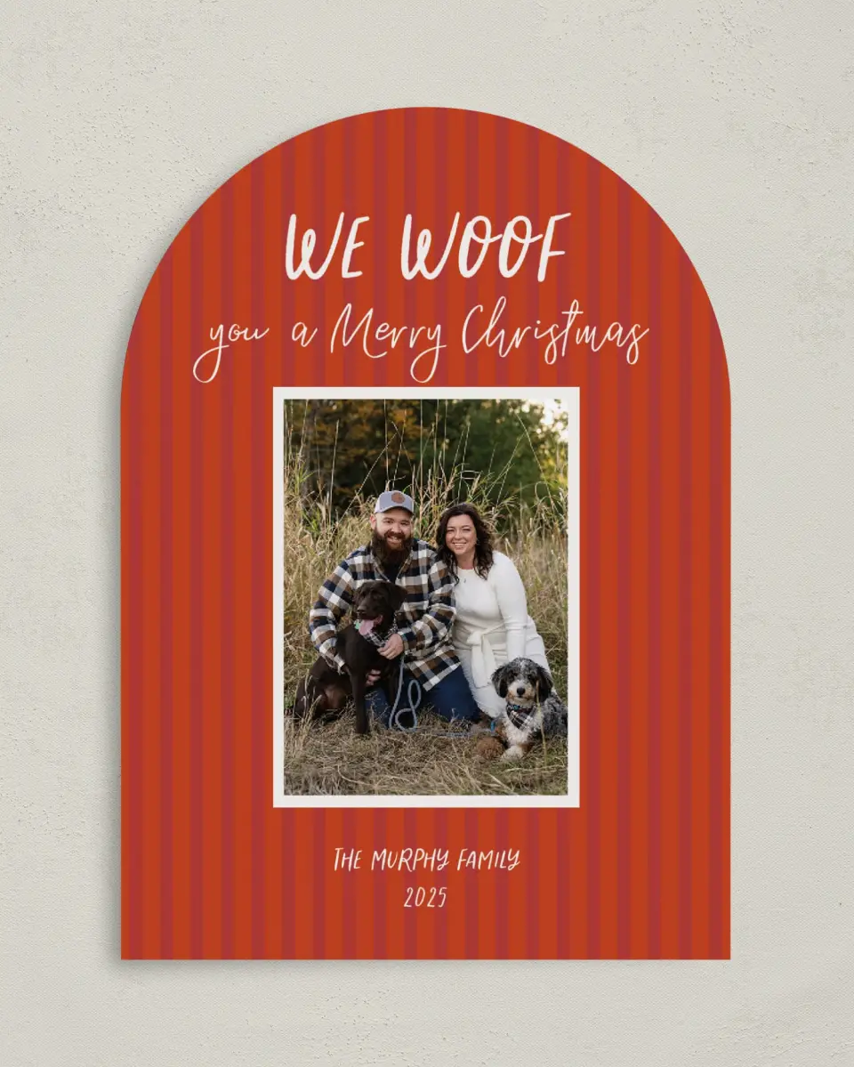 This is a 5" x 7" Christmas Card called Pet Cheer printed in full color on Premium Smooth paper
