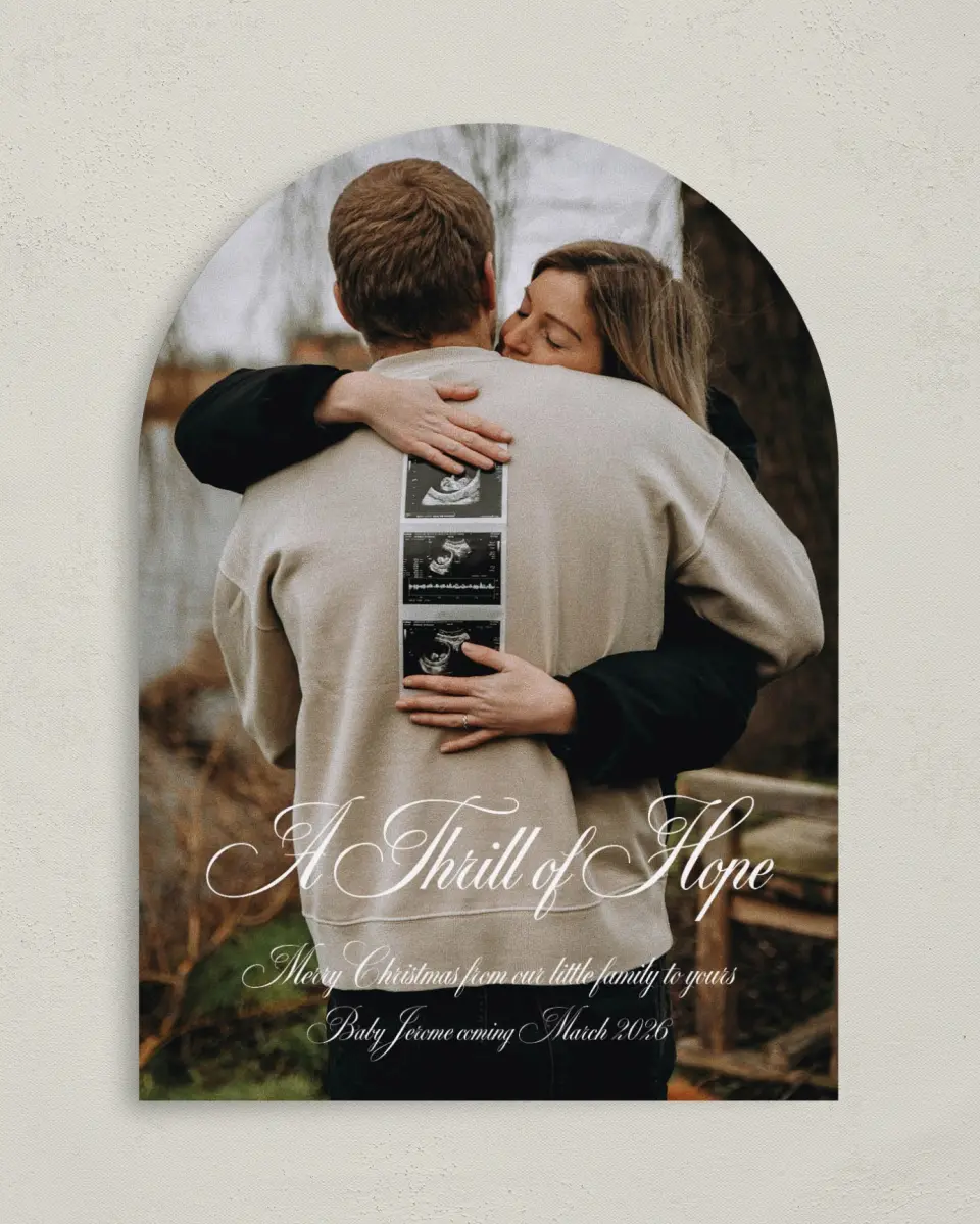 This is a 5" x 7" Christmas Card called A Thrill of Hope printed in full color on Premium Smooth paper