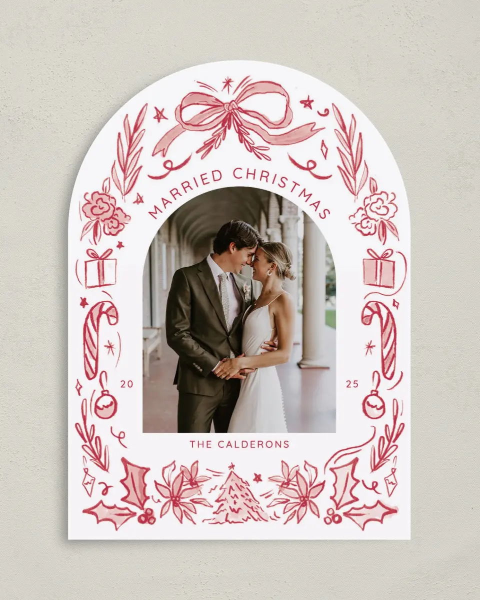 This is a 5" x 7" Christmas Card called Sweetly Sketched printed in full color on Premium Smooth paper