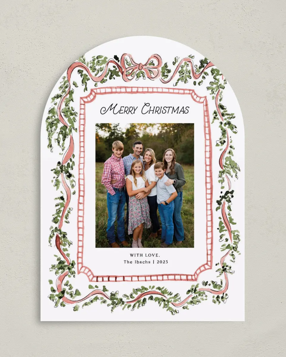 This is a 5" x 7" Christmas Card called Merry & Matched printed in full color on Premium Smooth paper