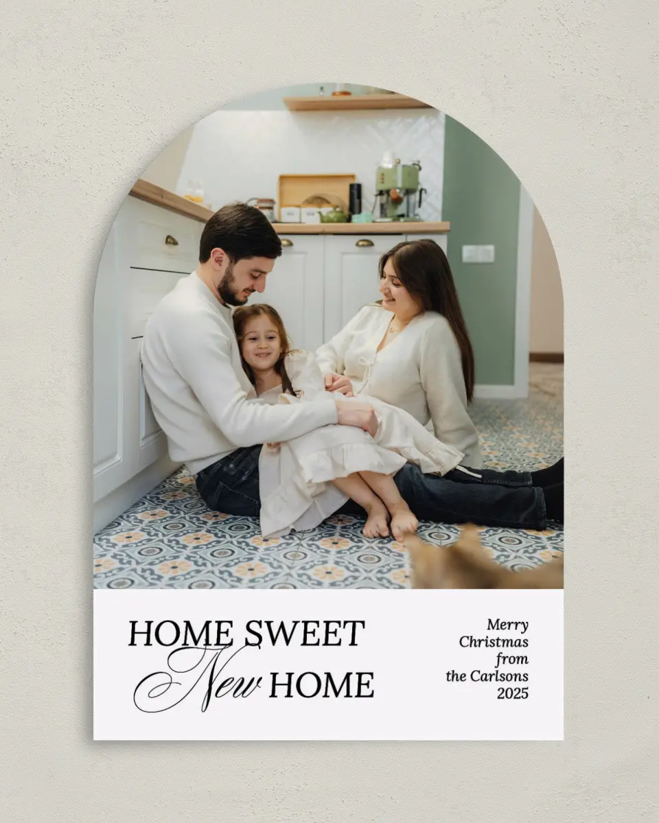 This is a 5" x 7" Christmas Card called Home Sweet Holiday printed in full color on Premium Smooth paper