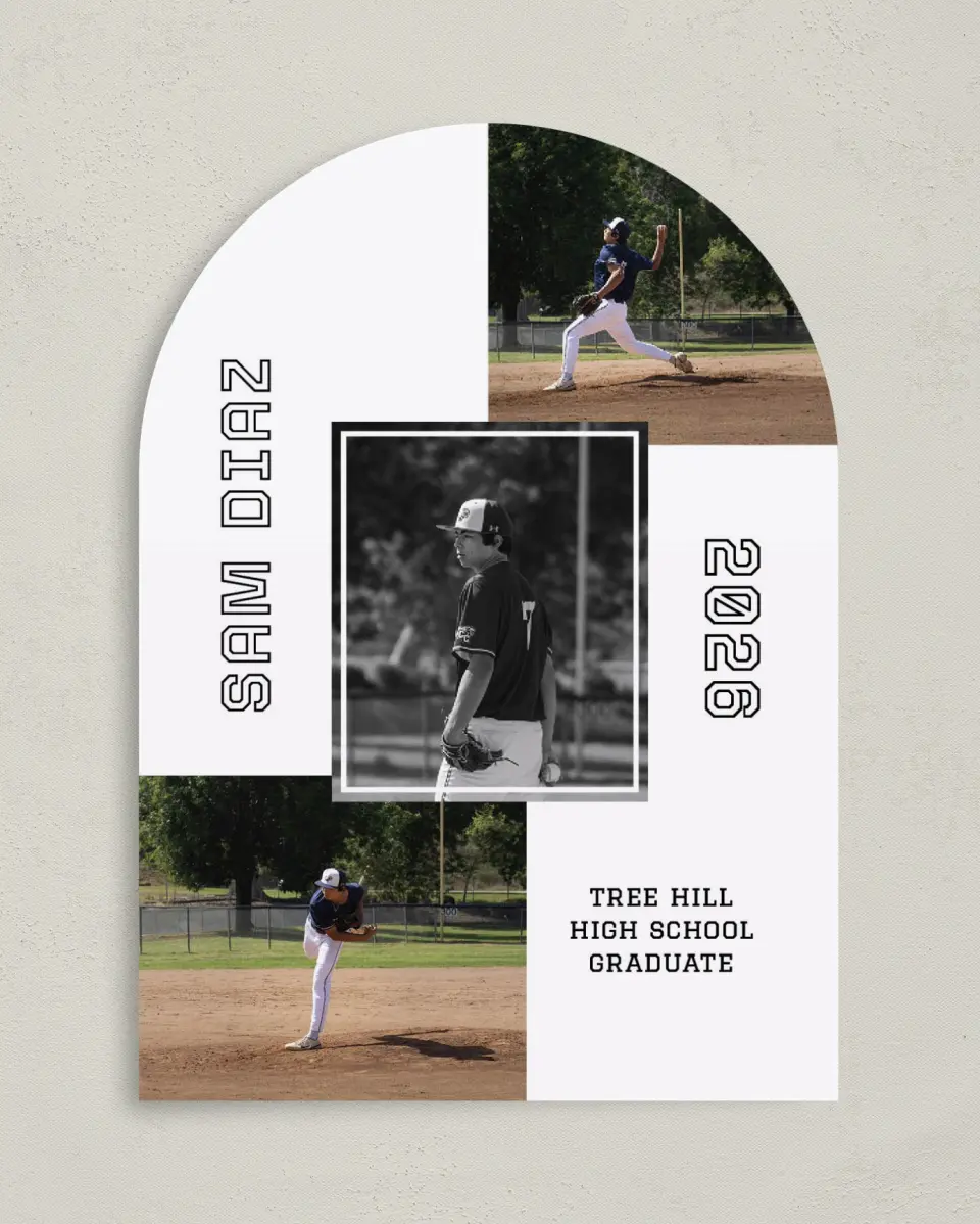 This is a 5" x 7" Graduation Announcement Card called Last Run printed in full color on Premium Smooth paper