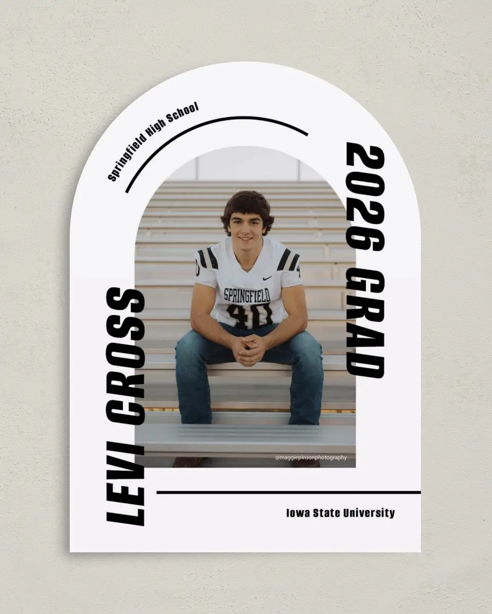 This is a 5" x 7" Graduation Announcement Card called Go Long printed in full color on Premium Smooth paper