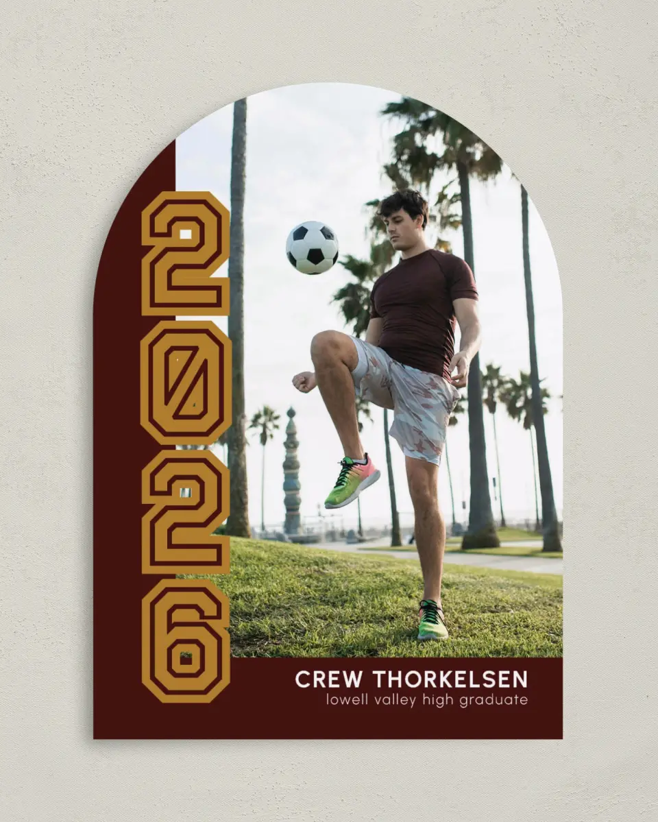 This is a 5" x 7" Graduation Announcement Card called Competitive Nature printed in full color on Premium Smooth paper