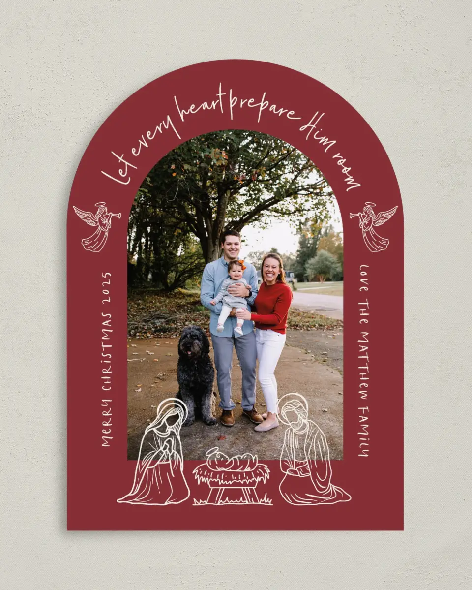 This is a 5" x 7" Christmas Card called Let Every Heart printed in full color on Premium Smooth paper