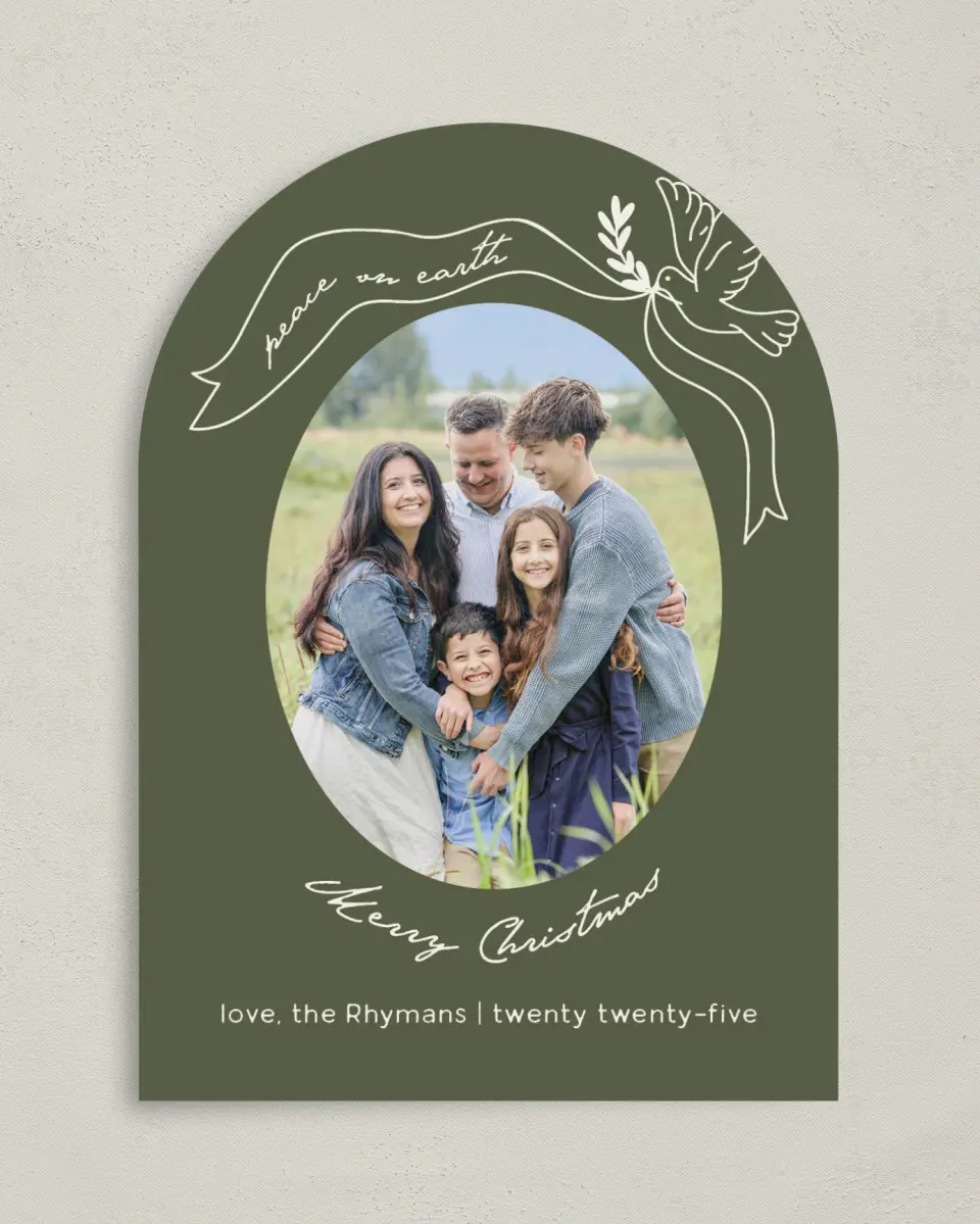 This is a 5" x 7" Christmas Card called Peace Be Still printed in full color on Premium Smooth paper