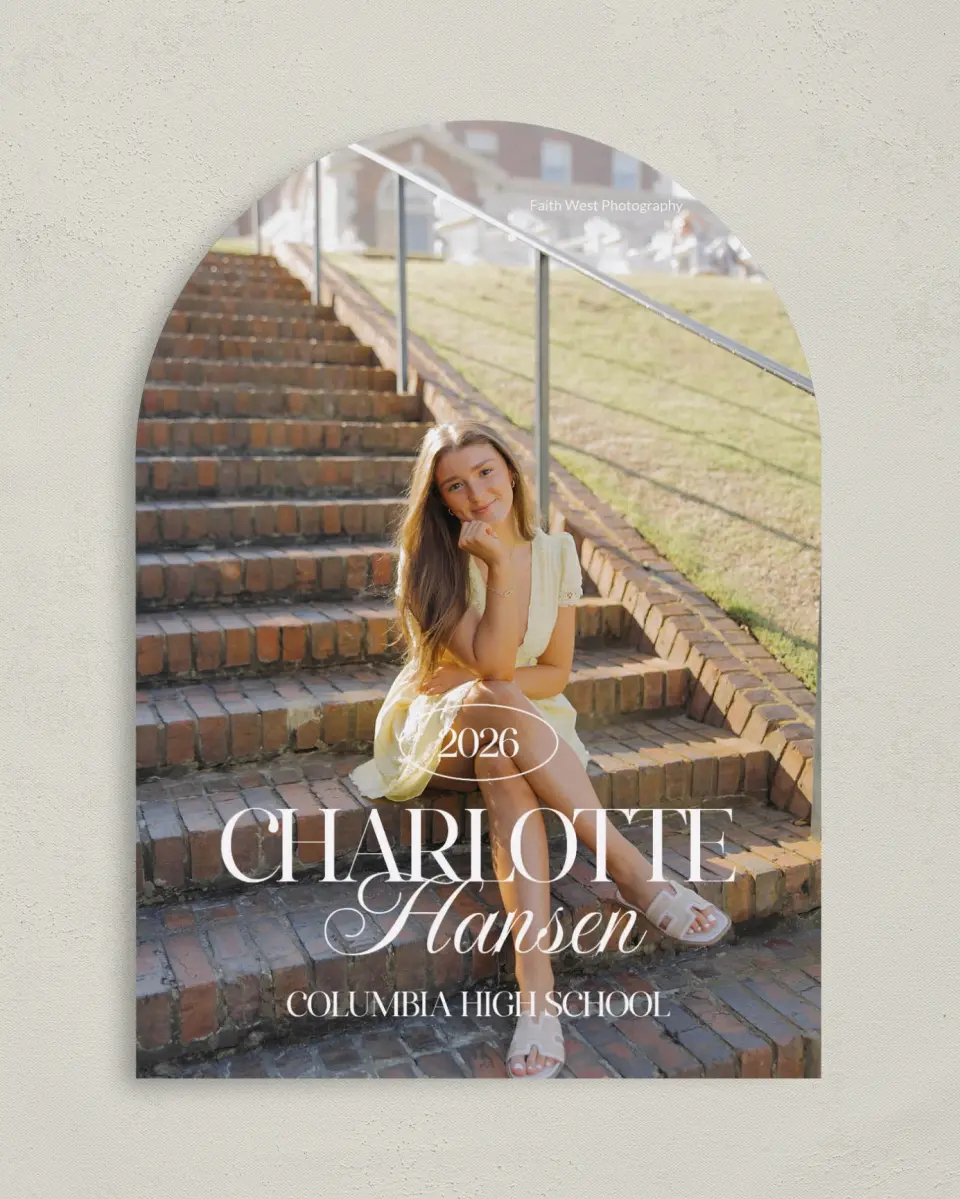 This is a 5" x 7" Graduation Announcement Card called Retro Grad printed in full color on Premium Smooth paper