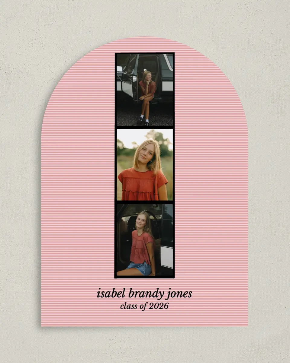 This is a 5" x 7" Graduation Announcement Card called Snapshot Graduate printed in full color with Gold foil on Premium Smooth paper