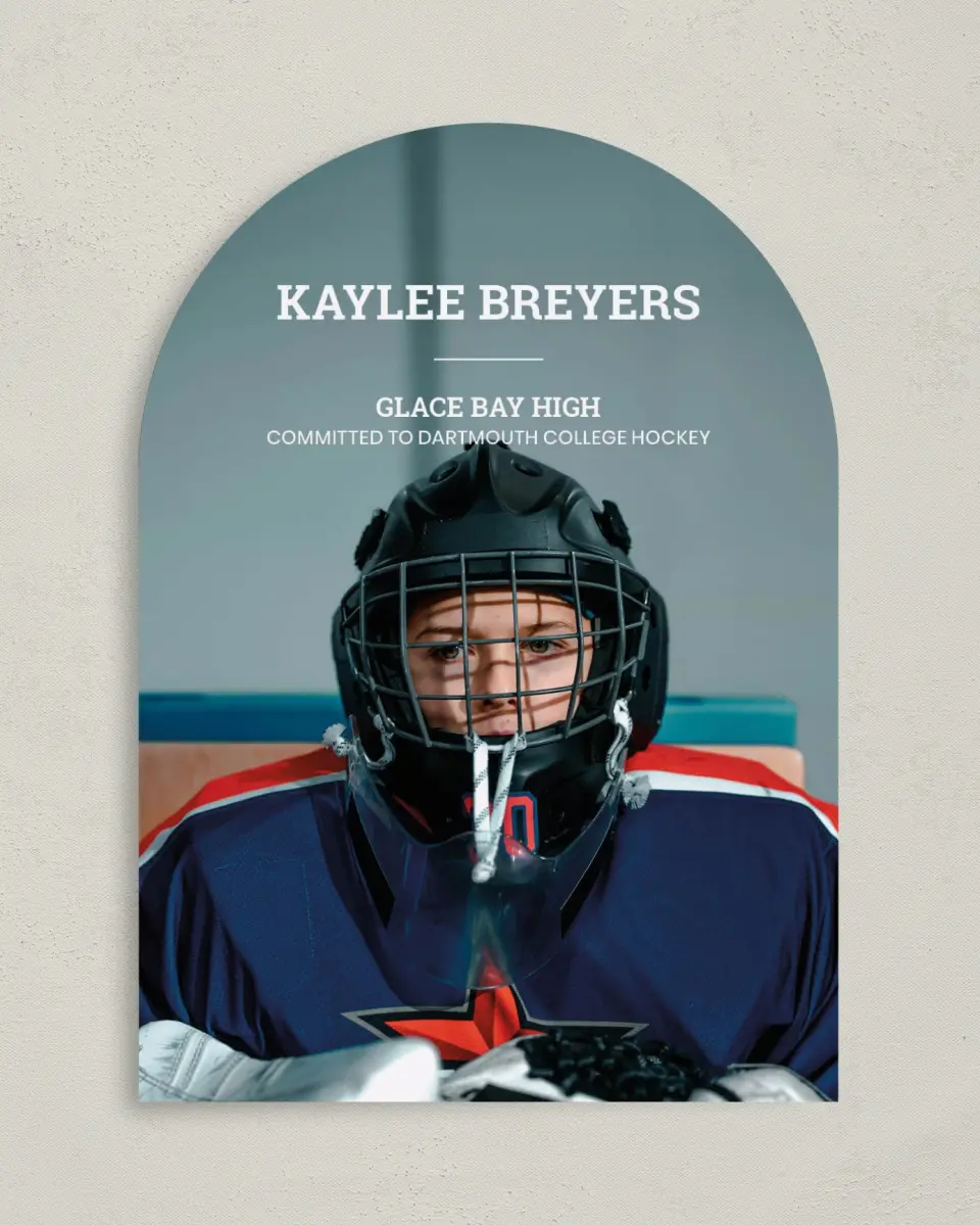 This is a 5" x 7" Graduation Announcement Card called Sports Graduate printed in full color on Premium Smooth paper