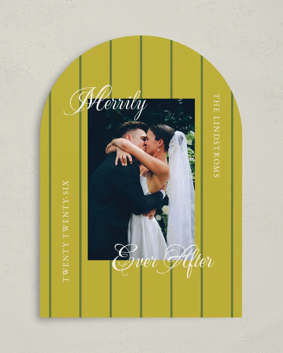 This is a 5" x 7" Christmas Card called Holiday Ever After printed in full color on Premium Smooth paper