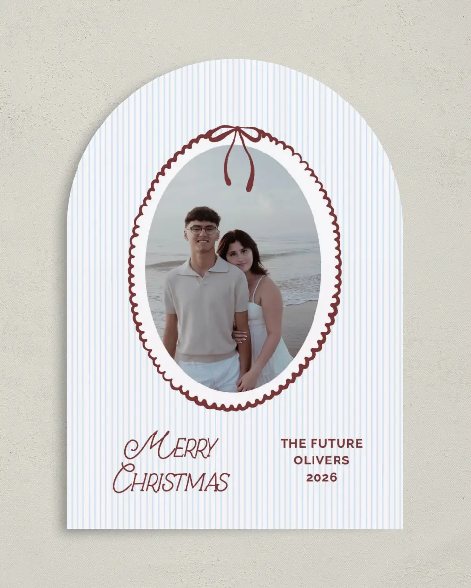 This is a 5" x 7" Christmas Card called Vintage Holiday printed in full color on Premium Smooth paper