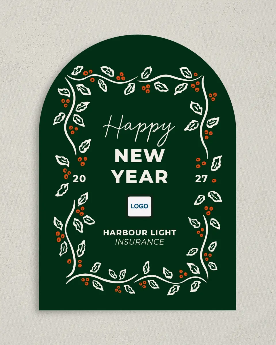 This is a 5" x 7" Christmas Card called Corporate Celebration printed in full color on Premium Smooth paper