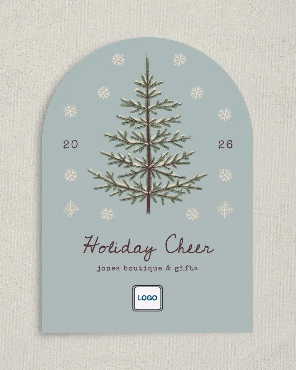 This is a 5" x 7" Christmas Card called Sophisticated Snow printed in full color on Premium Smooth paper