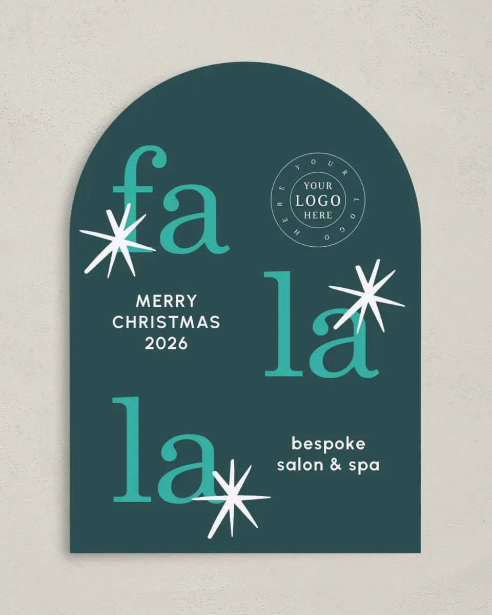 This is a 5" x 7" Christmas Card called Fa La La Spa printed in full color on Premium Smooth paper