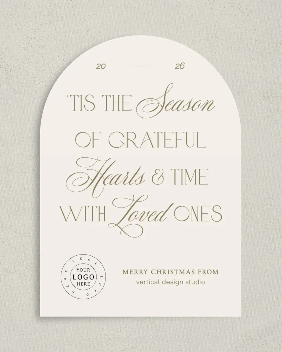 This is a 5" x 7" Christmas Card called Gratitude Season printed in full color on Premium Smooth paper