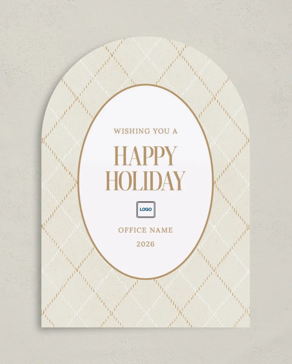 This is a 5" x 7" Christmas Card called Plaid Pattern printed in full color on Premium Smooth paper