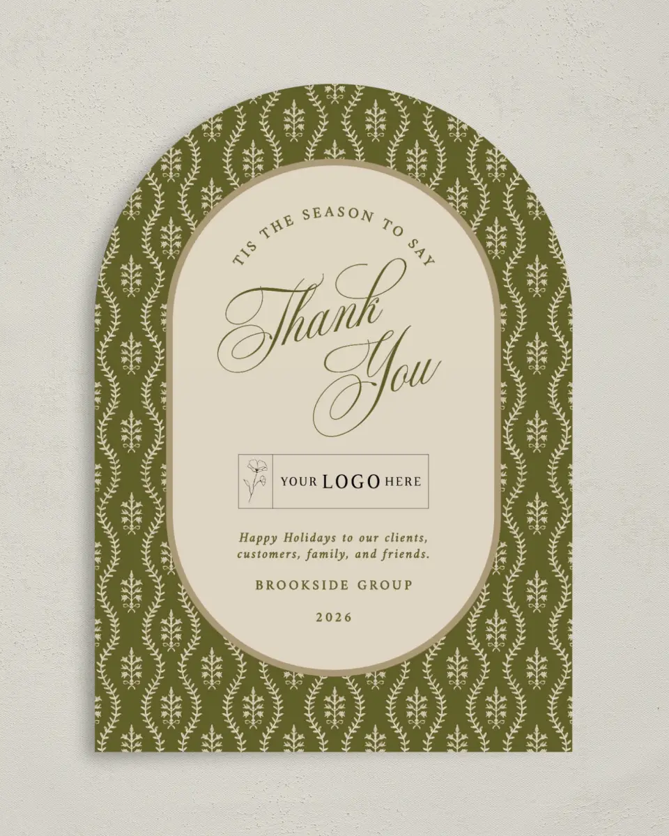 This is a 5" x 7" Christmas Card called Grateful Season printed in full color on Premium Smooth paper