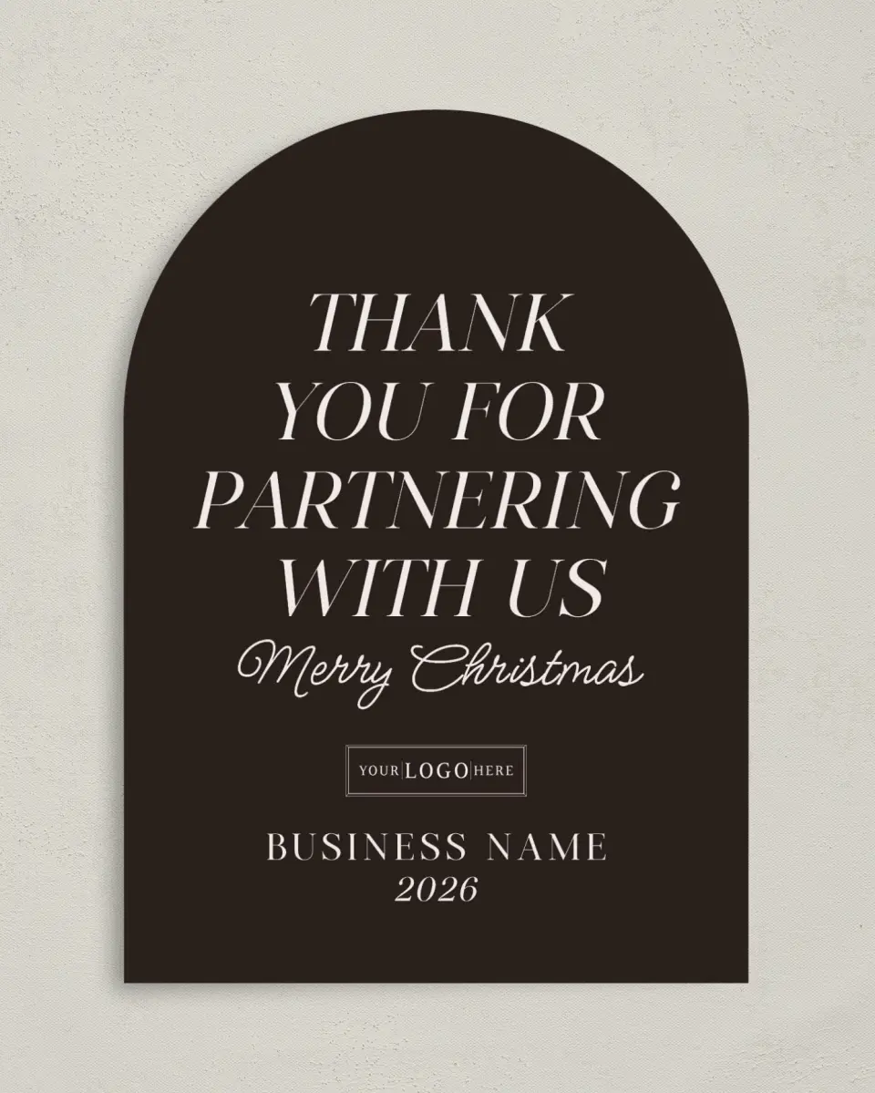 This is a 5" x 7" Christmas Card called Business Partners printed in full color on Premium Smooth paper