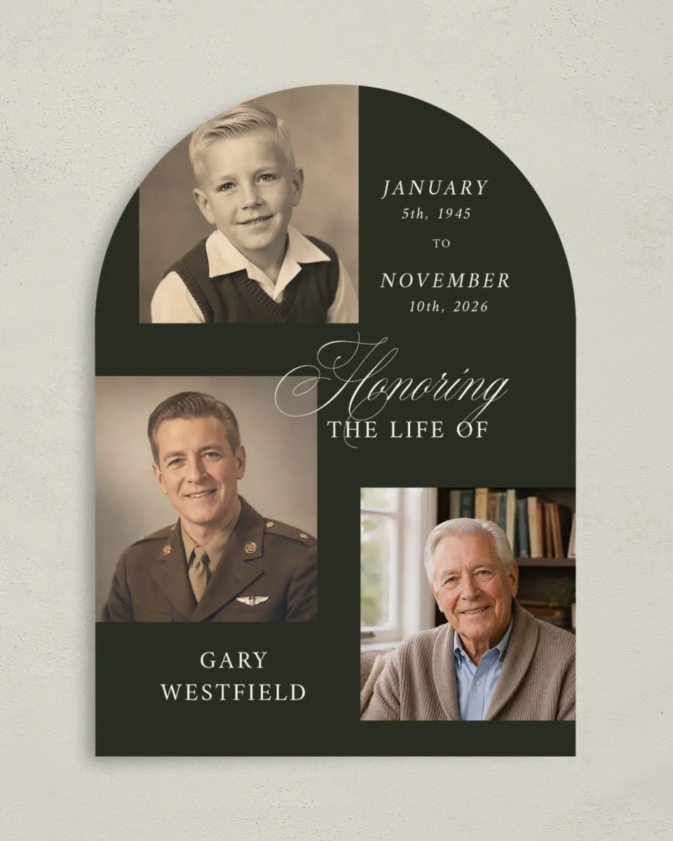This is a 5" x 7" Memorial Card called Leaving a Legacy printed in full color on Premium Smooth paper