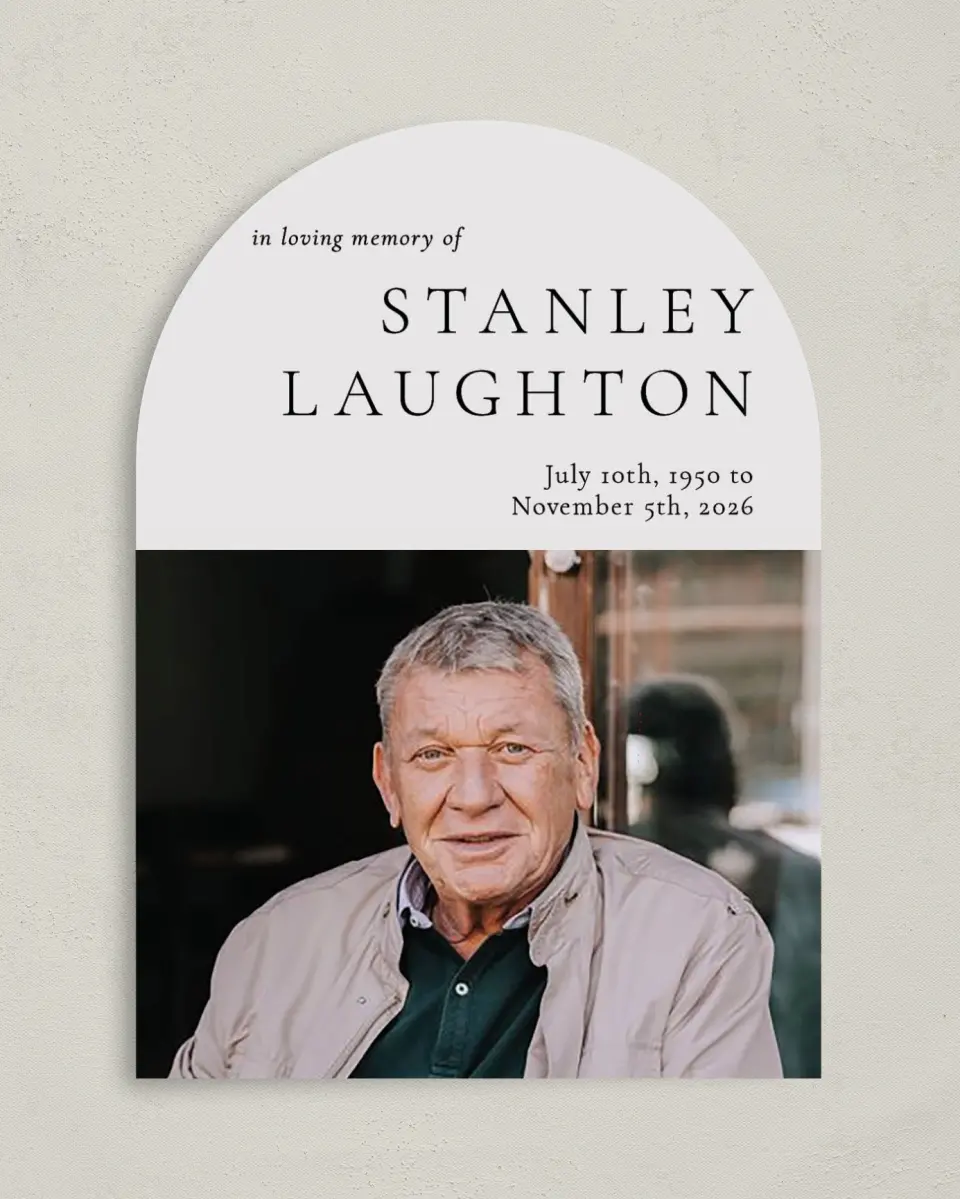 This is a 5" x 7" Memorial Card called Remembered Well printed in full color on Premium Smooth paper
