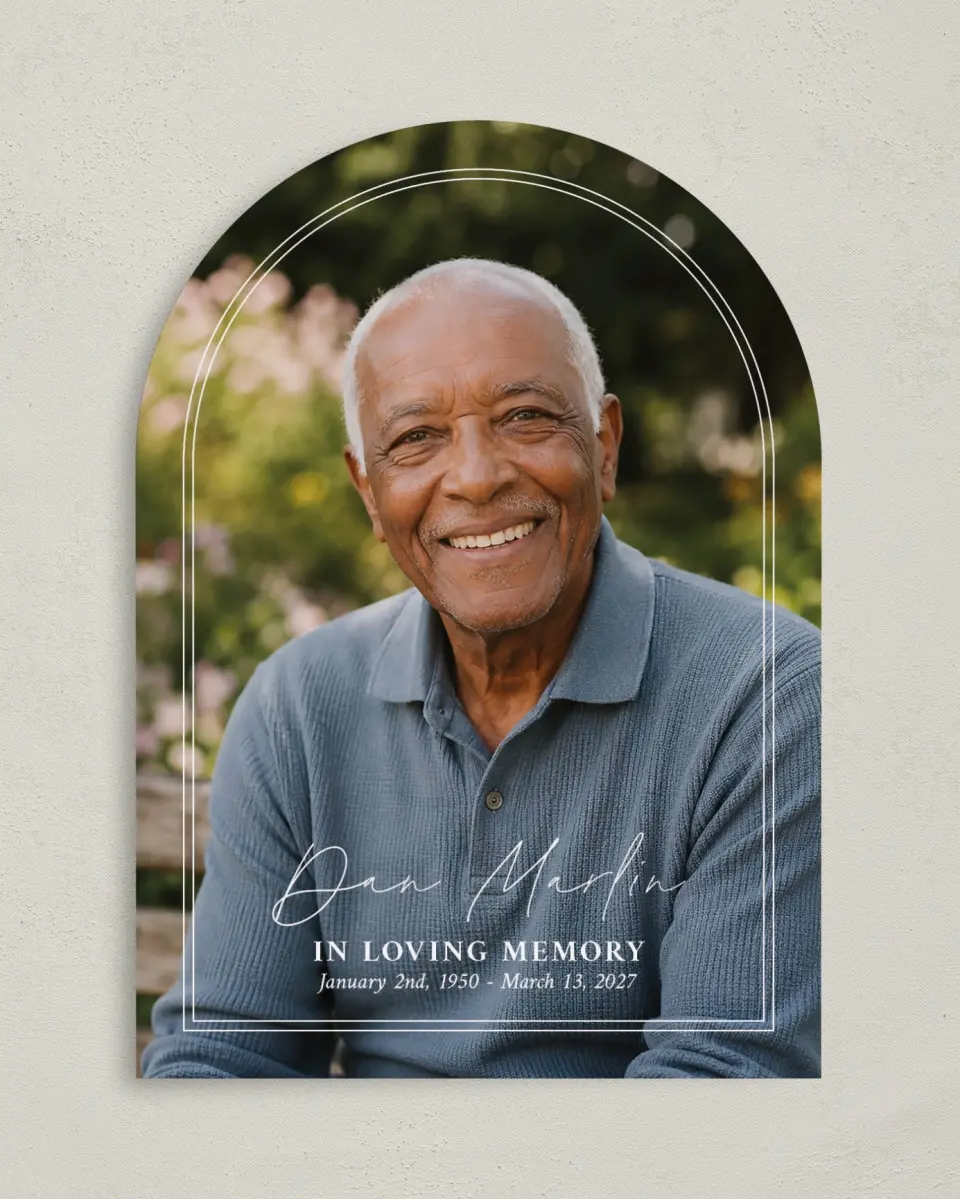 This is a 5" x 7" Memorial Card called In Memory printed in full color on Premium Smooth paper