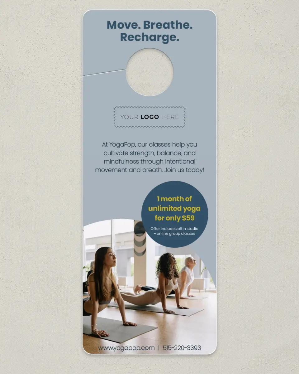 This is a 3.5" x 9" Calendar MagnetCard called Fitness Studio printed in full color