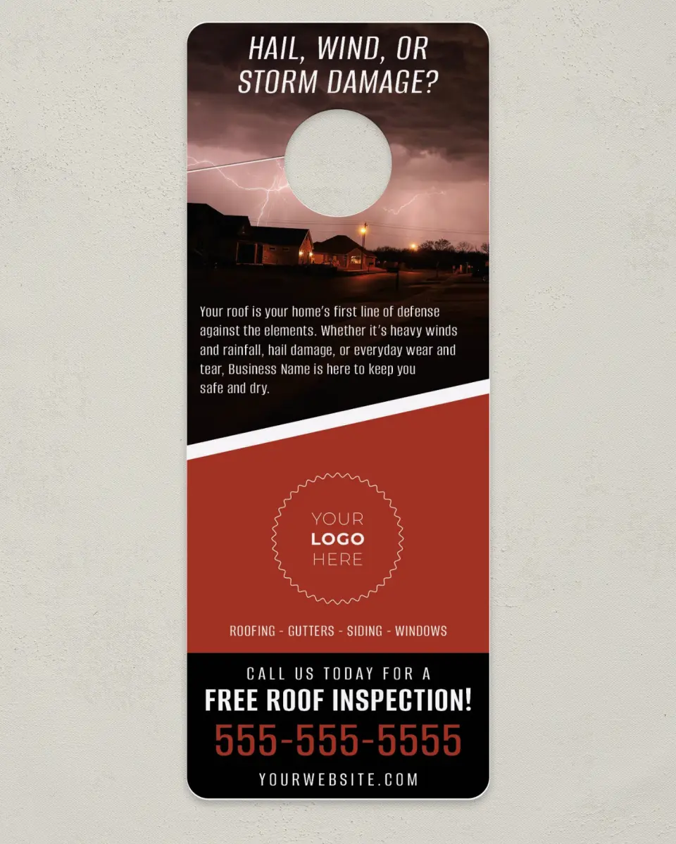 This is a 3.5" x 9" Calendar MagnetCard called Roof Repair printed in full color