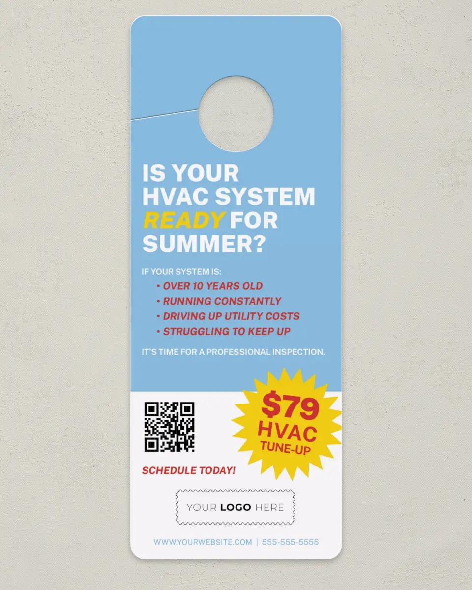 This is a 3.5" x 9" Calendar MagnetCard called HVAC Hero printed in full color