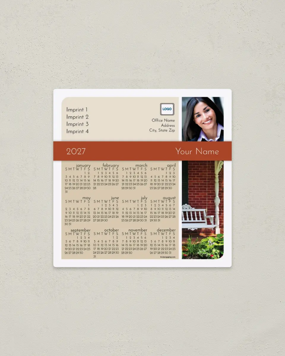 This is a 5½" x 5½" Full Magnet Calendar called Coming Home printed in full color with a Standard Gloss finish