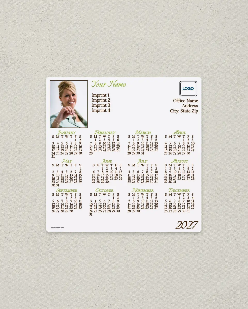 This is a 5½" x 5½" Full Magnet Calendar called Contemporary Garden printed in full color with a Standard Gloss finish