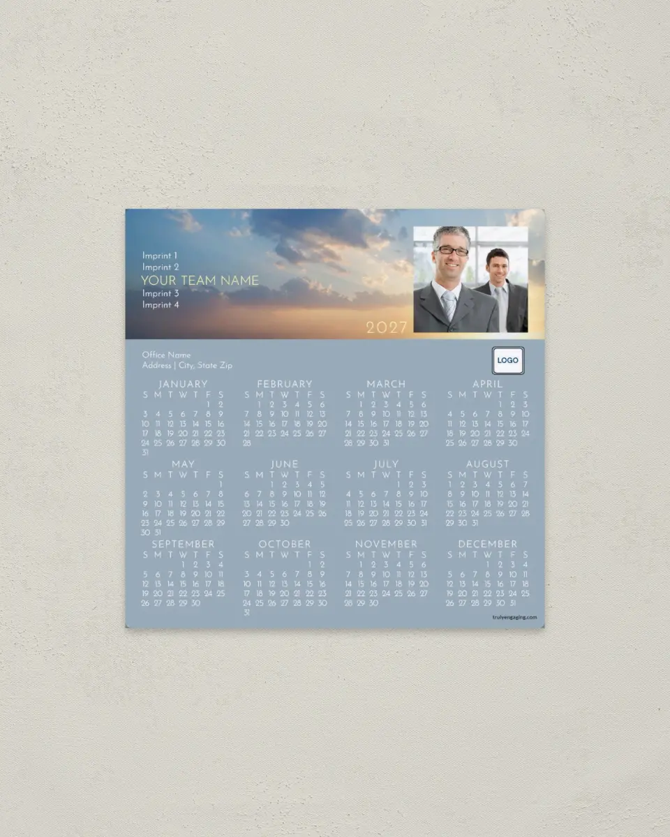 This is a 5½" x 5½" Full Magnet Calendar called Radiant Light printed in full color with a Standard Gloss finish