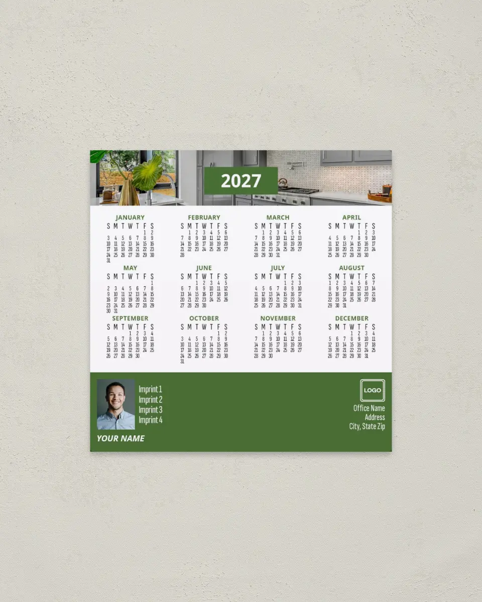 This is a 5½" x 5½" Full Magnet Calendar called Strong Column printed in full color with a Standard Gloss finish