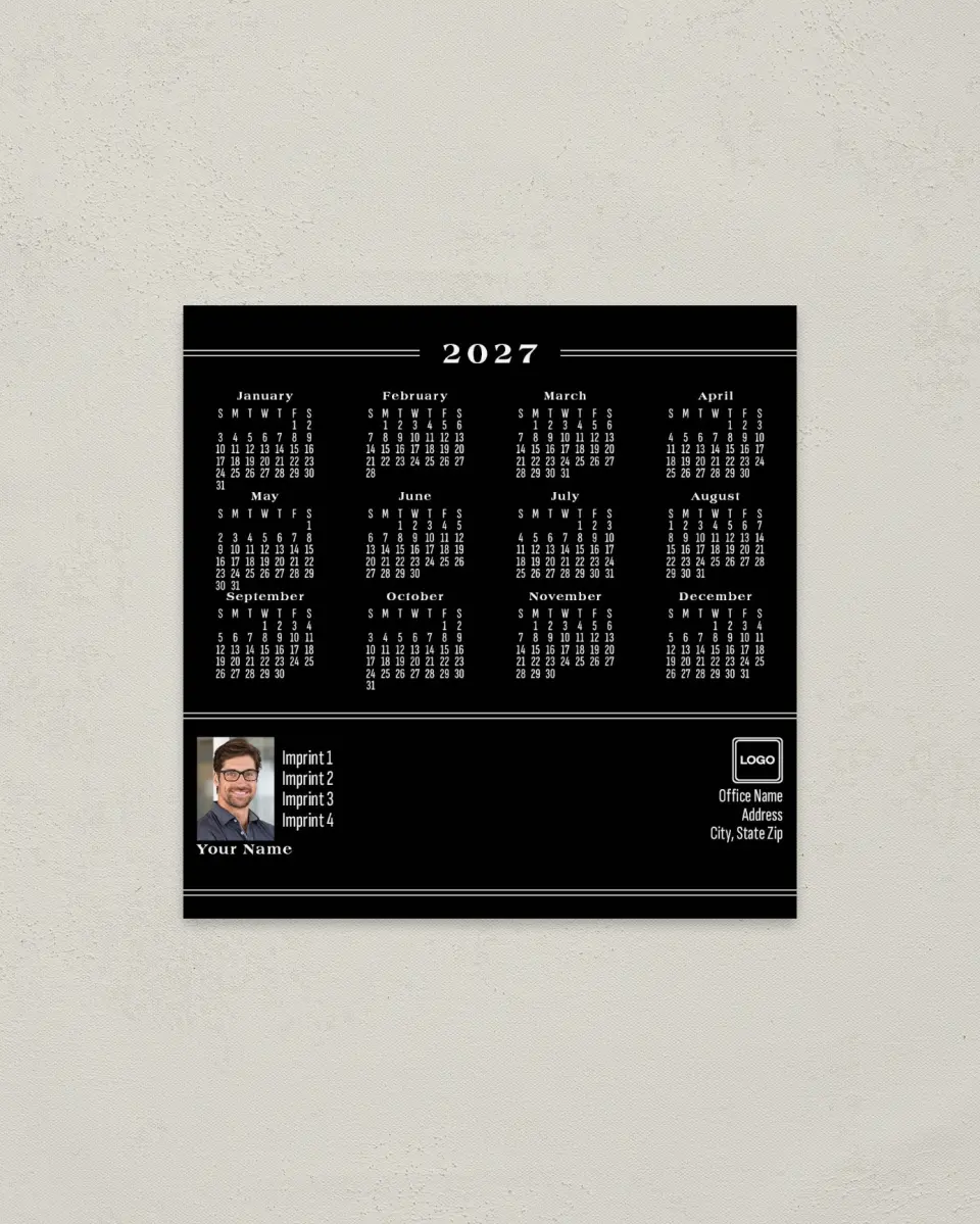 This is a 5½" x 5½" Full Magnet Calendar called Pure Record printed in full color with a Standard Gloss finish