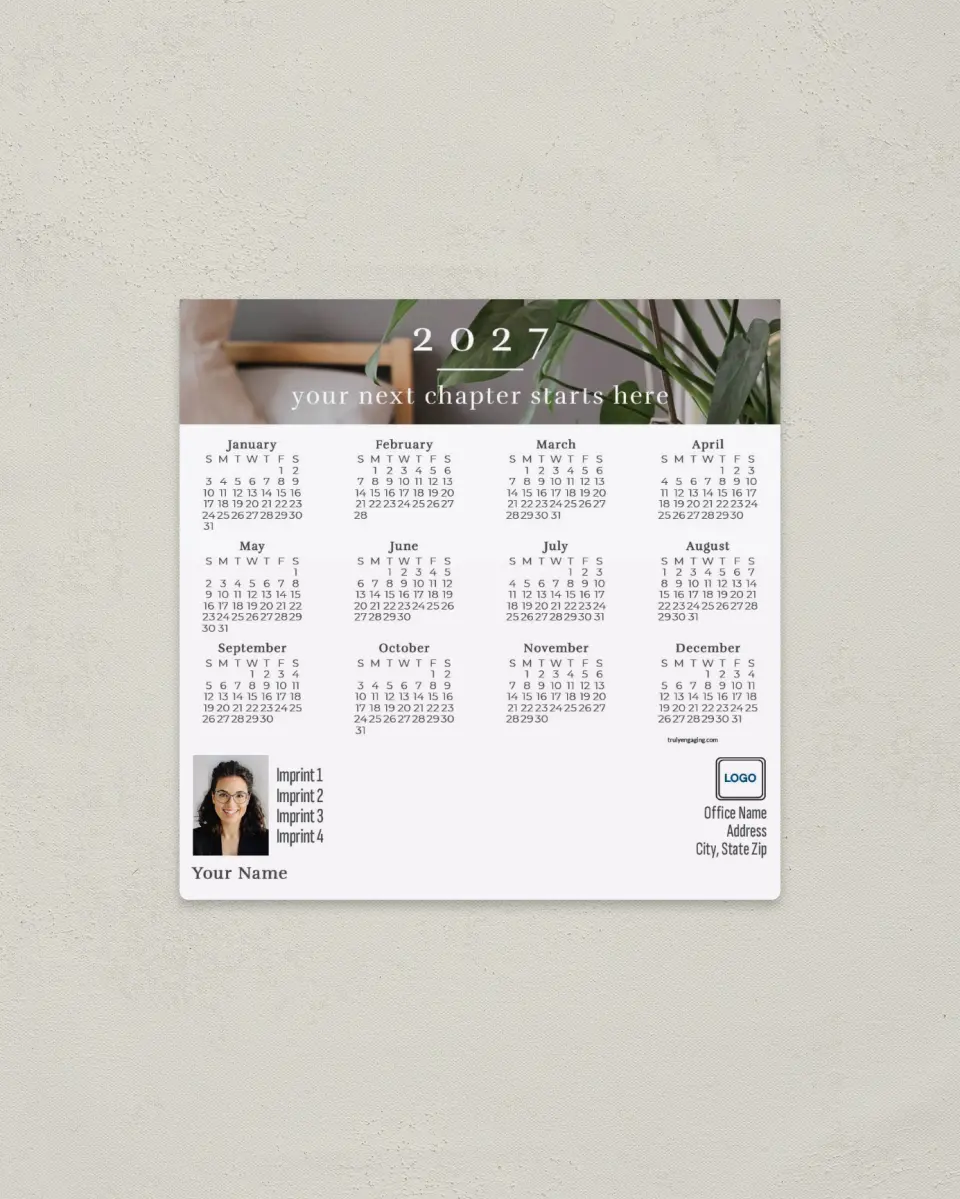 This is a 5½" x 5½" Full Magnet Calendar called Fresh Chapter printed in full color with a Standard Gloss finish
