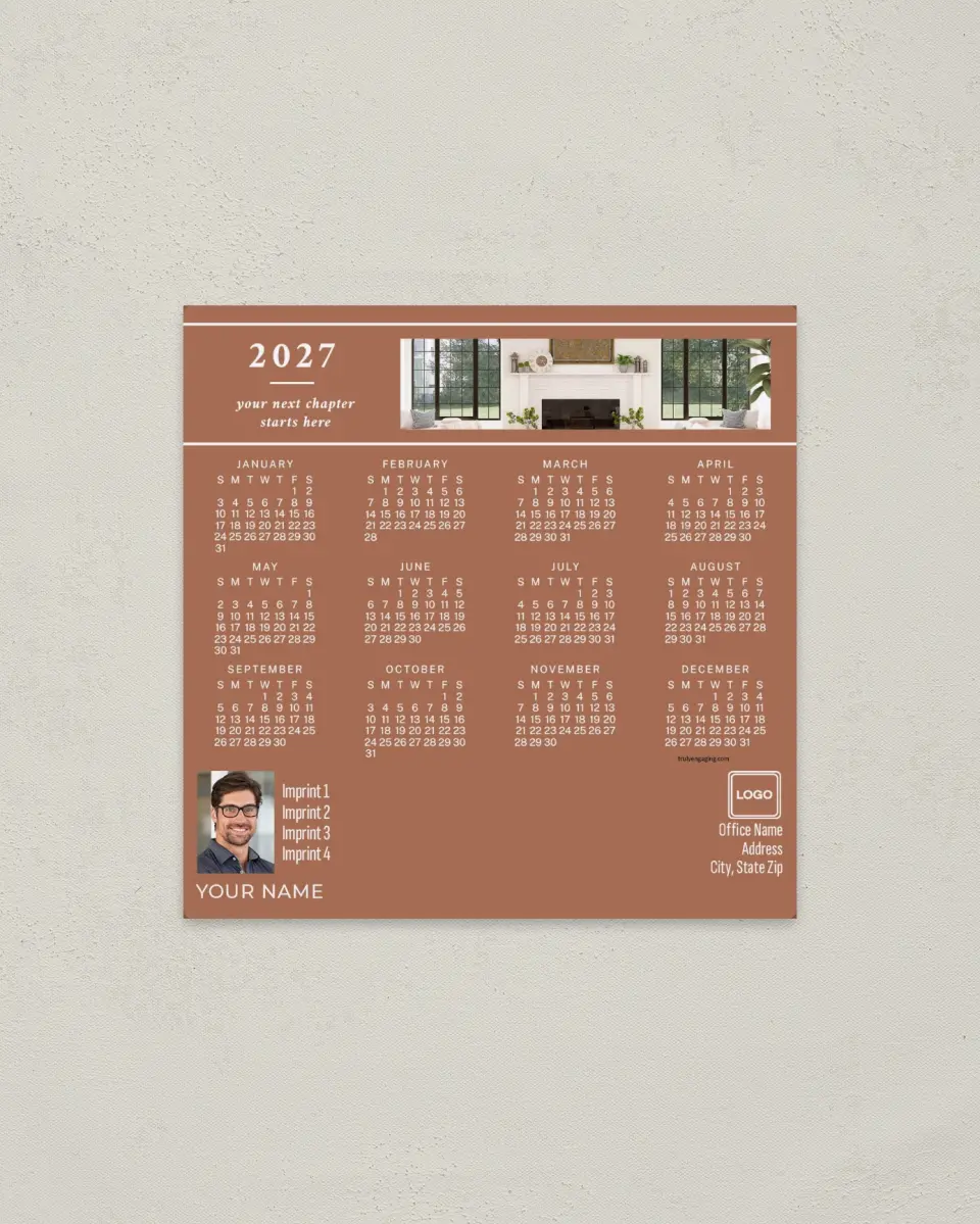 This is a 5½" x 5½" Full Magnet Calendar called Trim Time printed in full color with a Standard Gloss finish