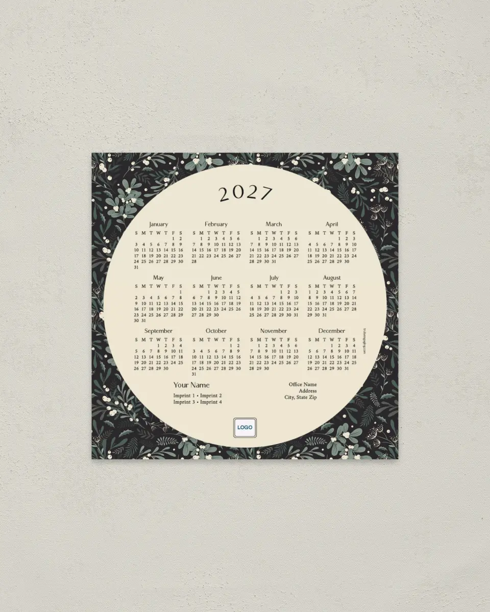 This is a 5½" x 5½" Full Magnet Calendar called Blooming Pattern printed in full color with a Standard Gloss finish