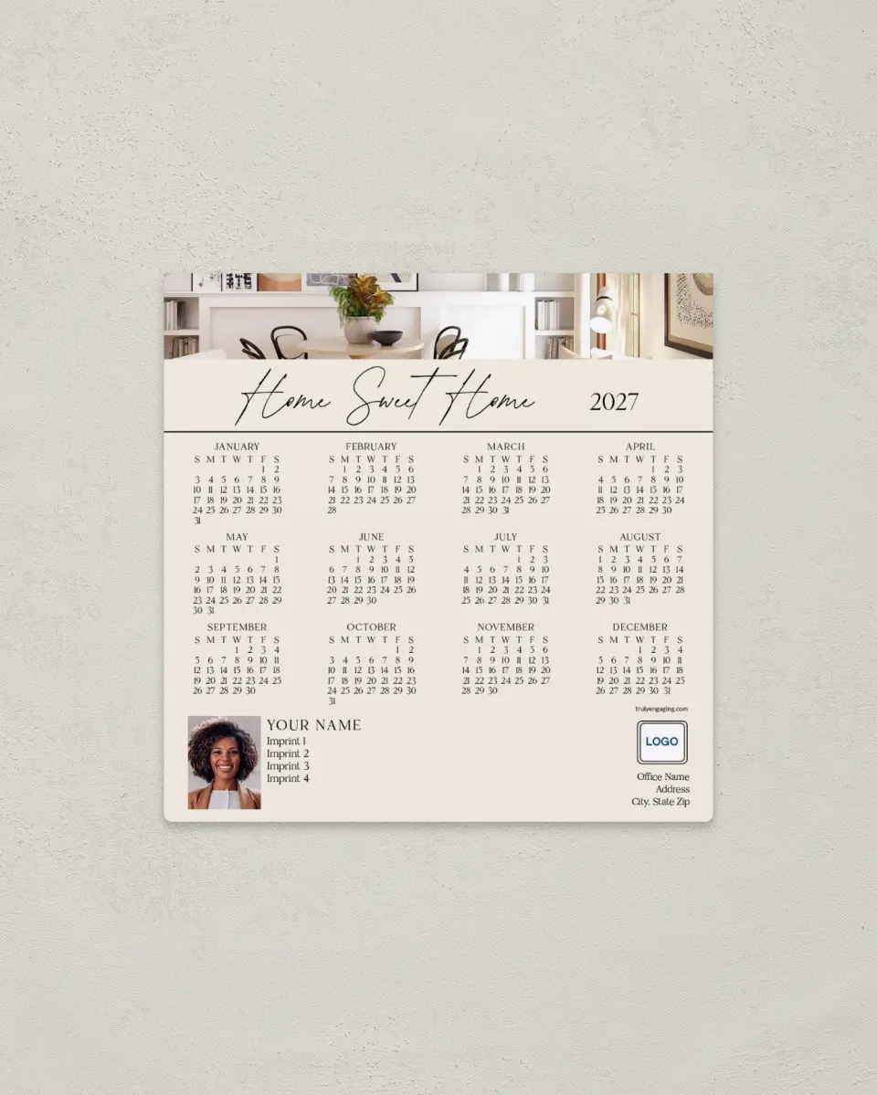 This is a 5½" x 5½" Full Magnet Calendar called Sweet Room printed in full color with a Standard Gloss finish